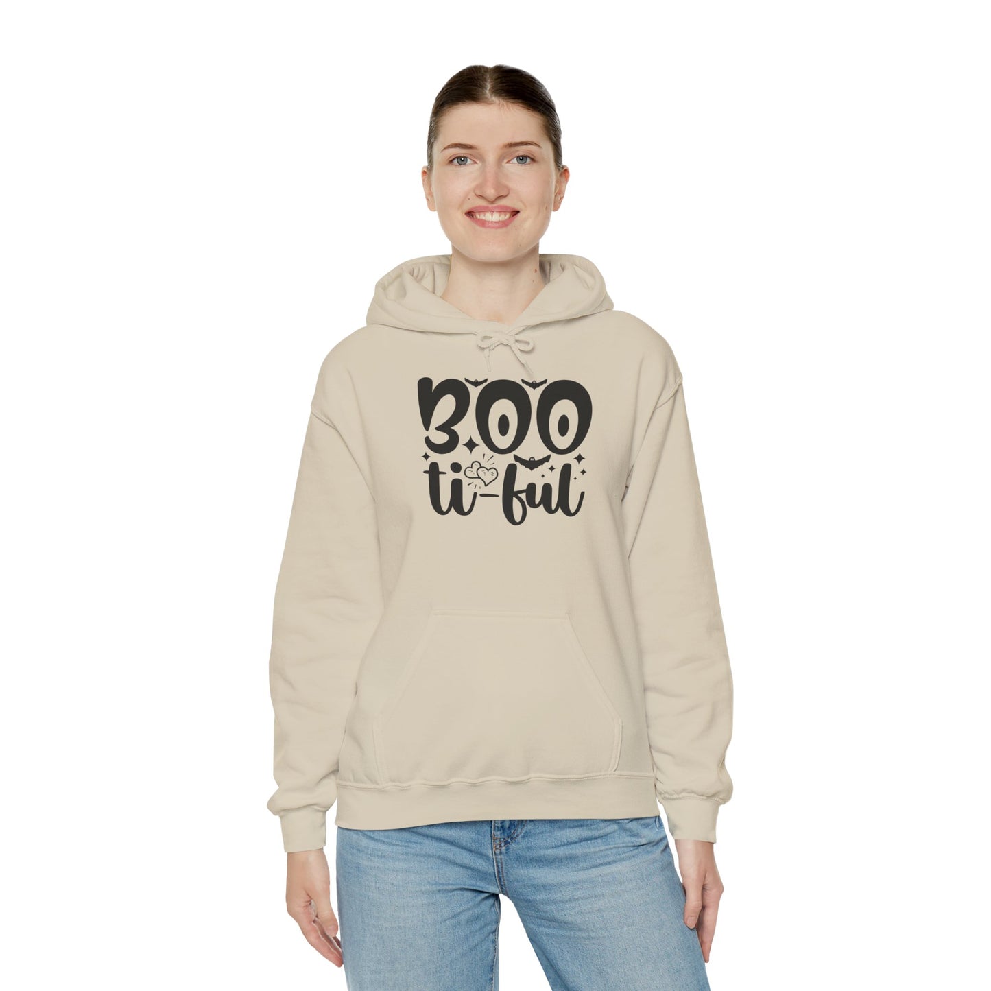 Boo-tiful Hoodie, Halloween Sweatshirt, Trick or Treat Gift, Cozy Fall Apparel, Spooky Season Clothing, Unisex Halloween Wear