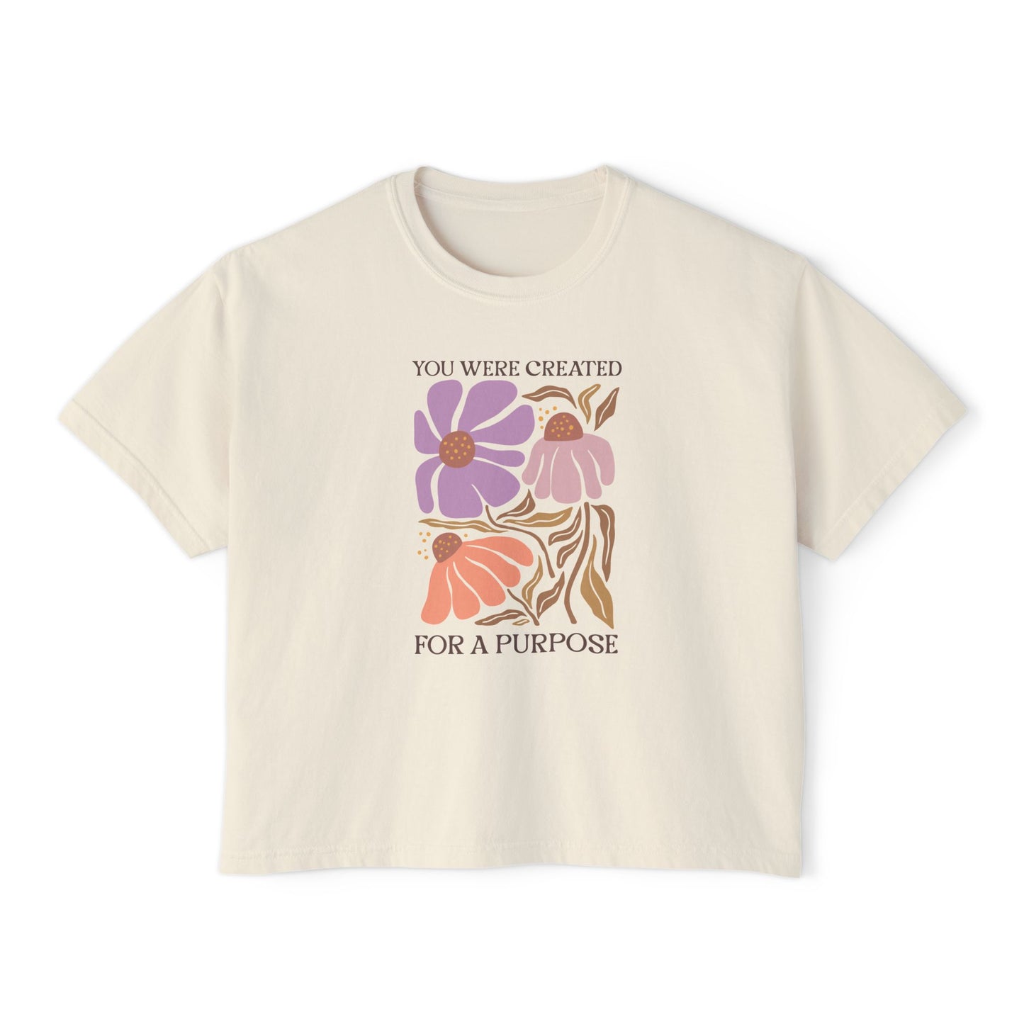 Women's Oversized Boxy T-Shirt with Boho Design