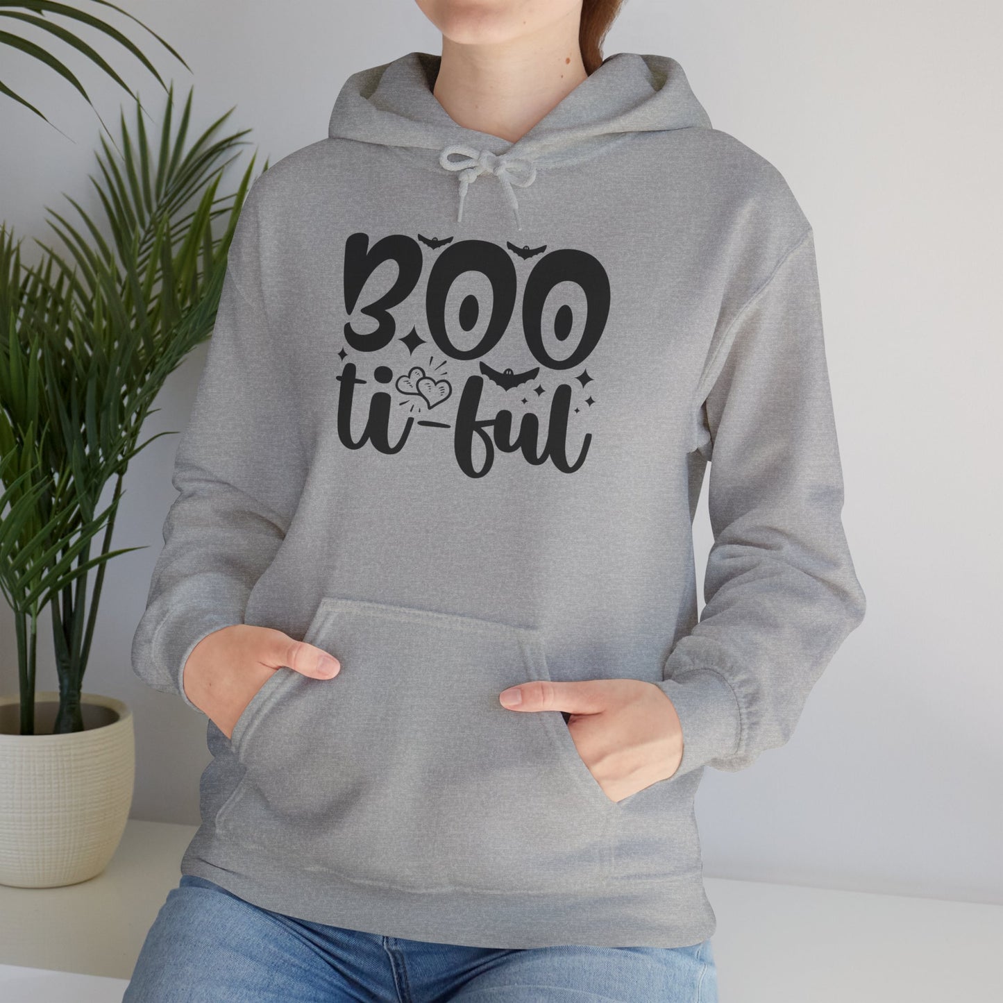 Boo-tiful Hoodie, Halloween Sweatshirt, Trick or Treat Gift, Cozy Fall Apparel, Spooky Season Clothing, Unisex Halloween Wear