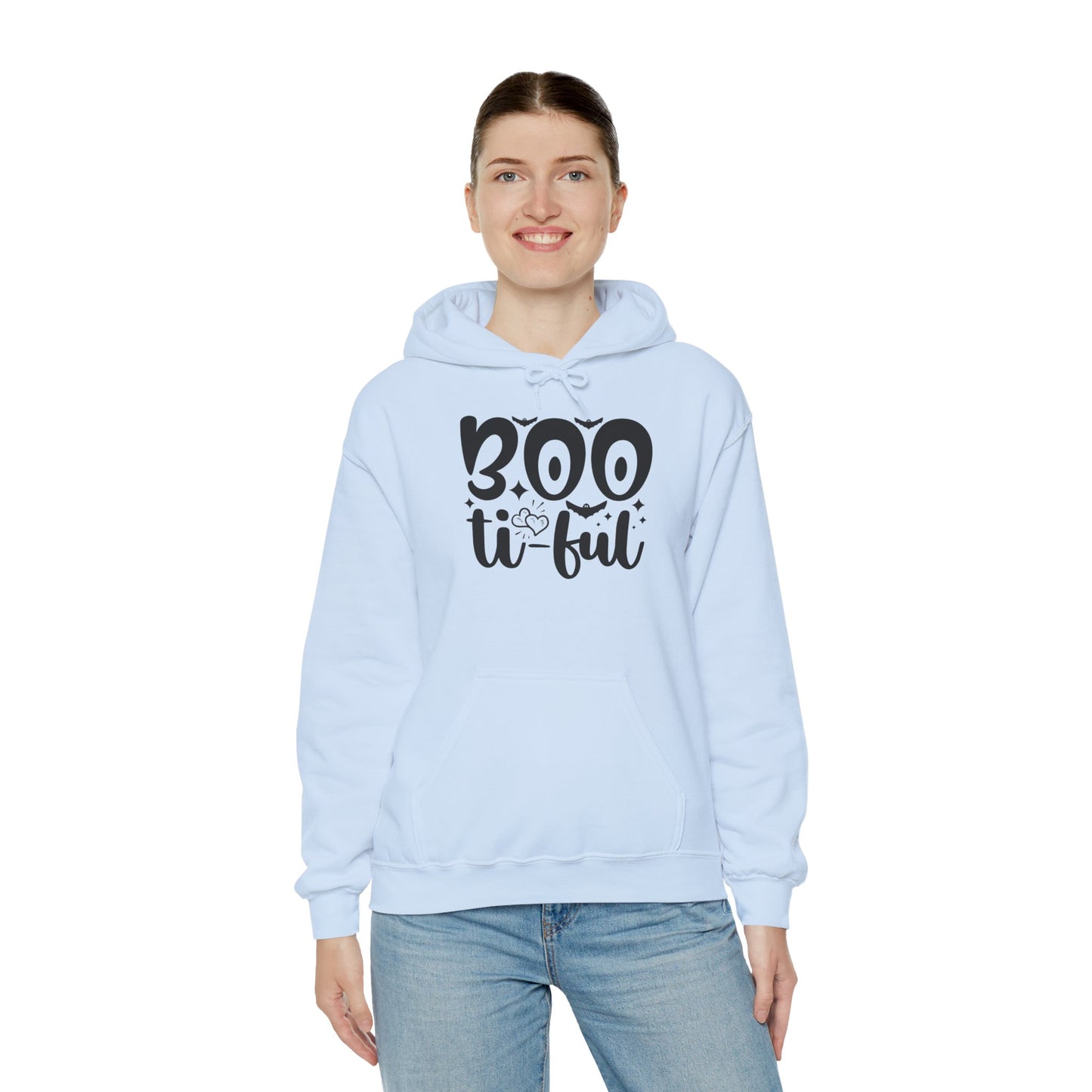 Boo-tiful Hoodie, Halloween Sweatshirt, Trick or Treat Gift, Cozy Fall Apparel, Spooky Season Clothing, Unisex Halloween Wear