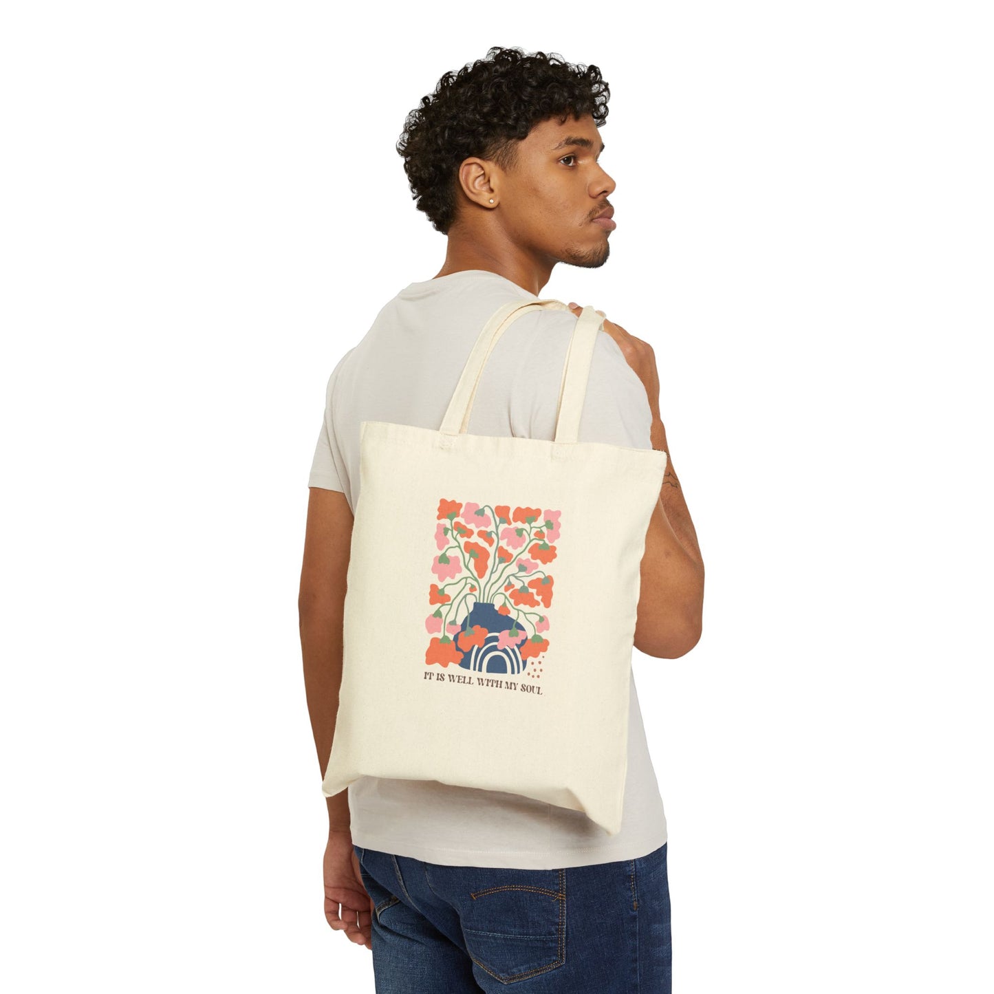 Cotton Canvas Tote Bag It is Well With My Soul