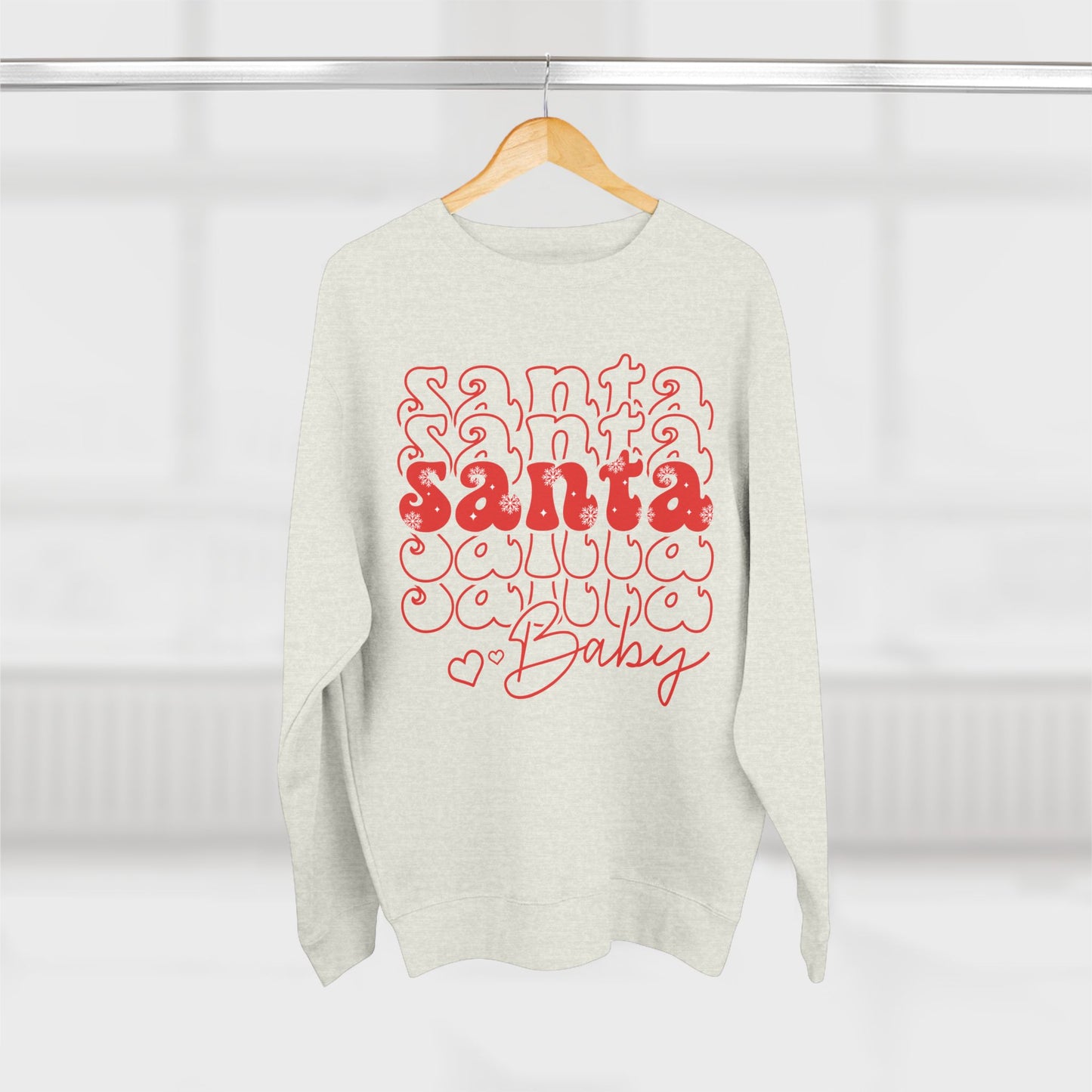 Santa Baby Crewneck Sweatshirt — Retro Red Holiday Graphic