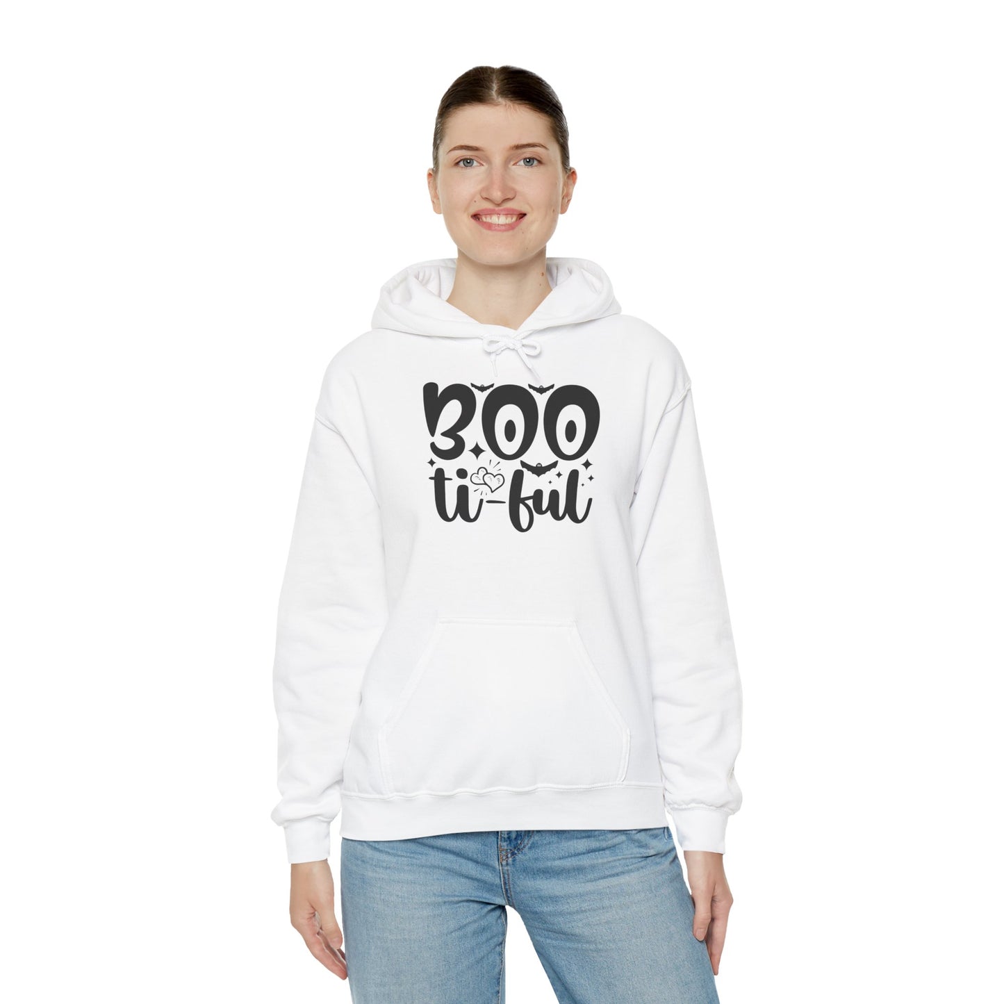 Boo-tiful Hoodie, Halloween Sweatshirt, Trick or Treat Gift, Cozy Fall Apparel, Spooky Season Clothing, Unisex Halloween Wear
