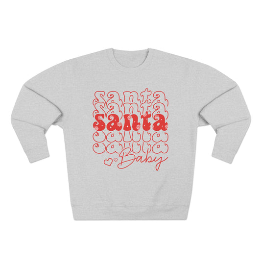 Santa Baby Crewneck Sweatshirt — Retro Red Holiday Graphic