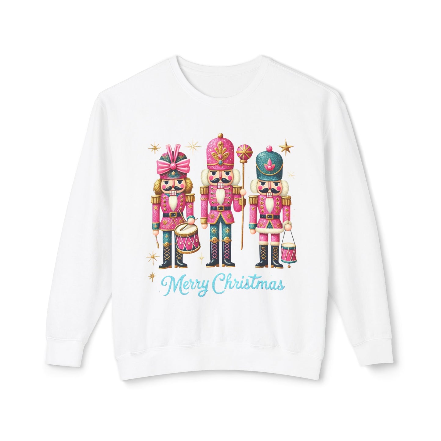 Pink Nutcracker Merry Christmas Sweatshirt — Festive Holiday Crewneck
