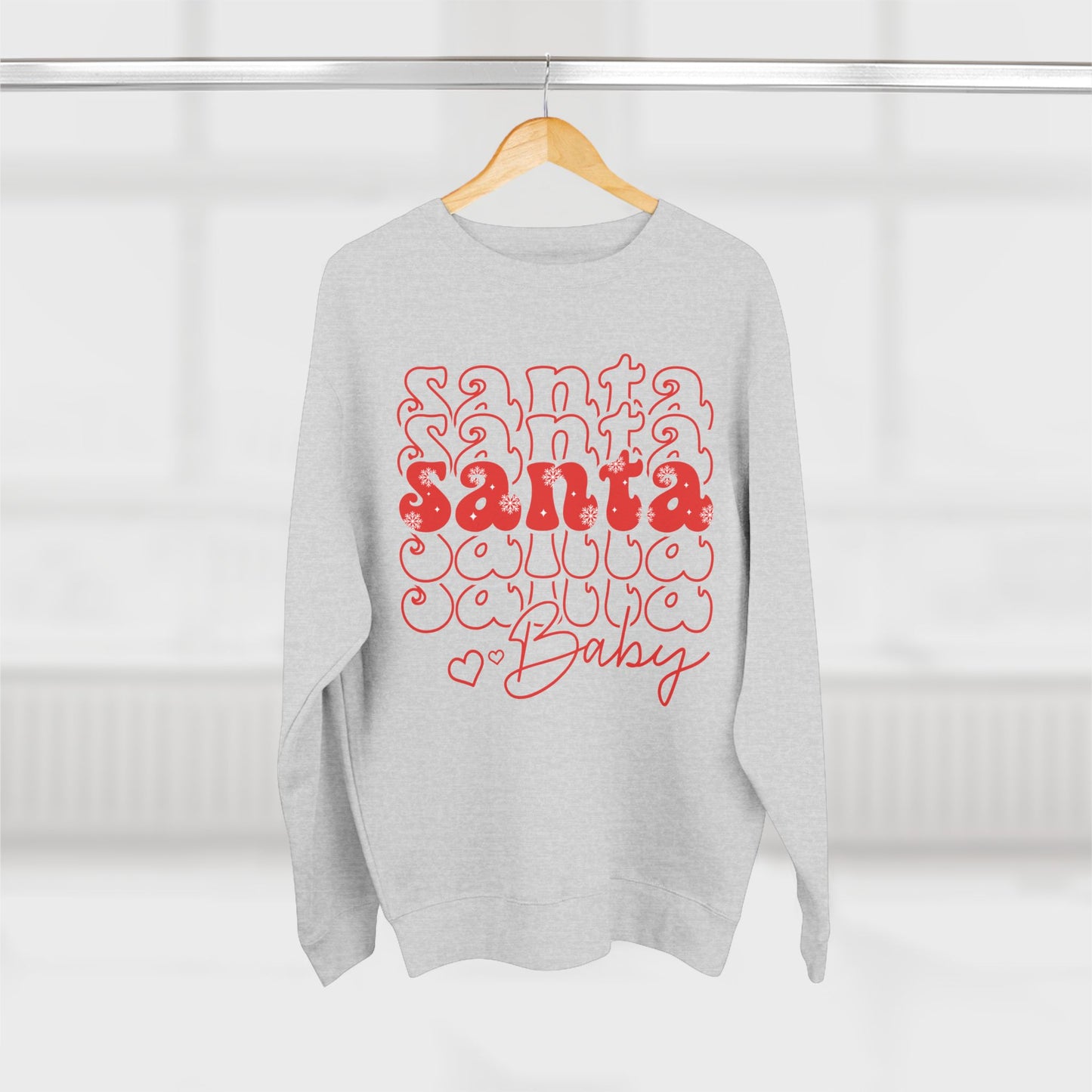 Santa Baby Crewneck Sweatshirt — Retro Red Holiday Graphic