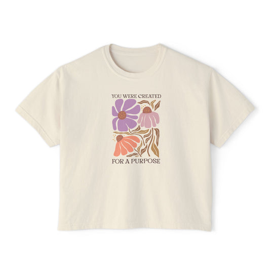 Camiseta holgada de corte cuadrado para mujer con diseño bohemio