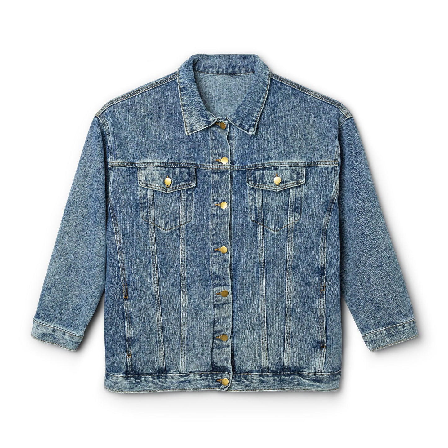 Denim Jacket — Whimsical Fall Collage Backprint