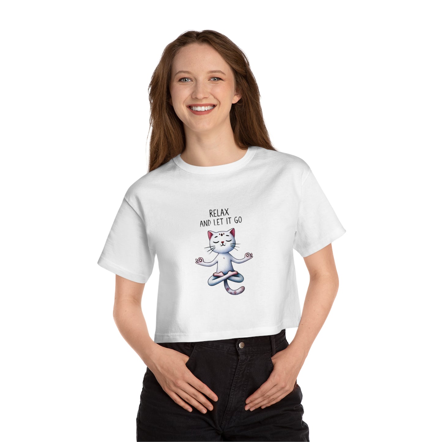 Champion Heritage Women's T-Shirt with Yoga Cat Design