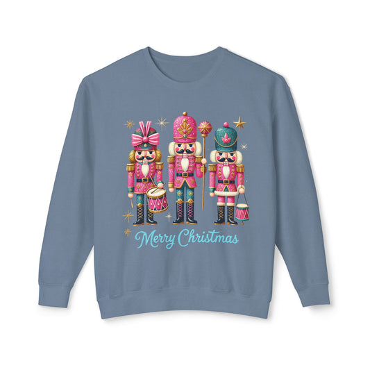 Pink Nutcracker Merry Christmas Sweatshirt — Festive Holiday Crewneck